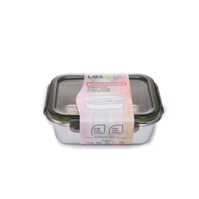 Lexngo Microwavable 316L Stainless Steel Container with PP Lid - 1300ml