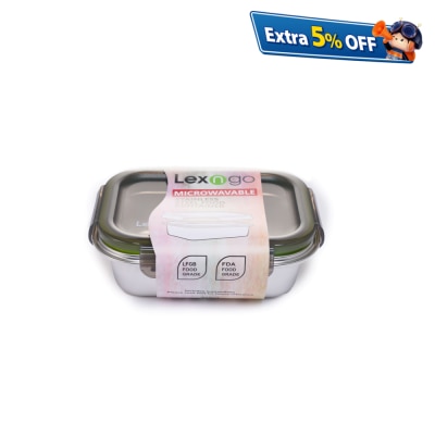Lexngo 可微波316L不锈钢保鲜盒 600ml