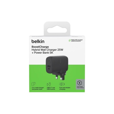 BELKIN 贝尔金 BoostCharge 混合家用充电器 25W + 行动电源 5K