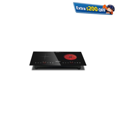 Mobiwarm MWICH02-B Built-in induction-infrared Hybrid Hob Built in Induction cooker