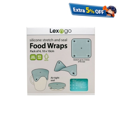 Lexngo Pack of 4 pcs Silicone Food Wraps Small
