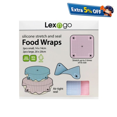 Lexngo Pack of 4 pcs Silicone Food Wraps