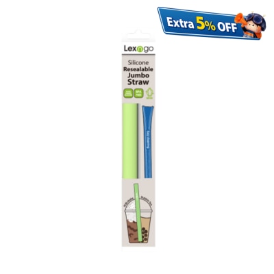 Lexngo Pack of 2pcs Silicone Resealable Jumbo Straw