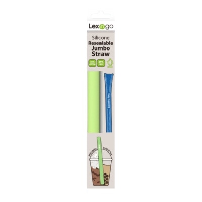 Lexngo Pack of 2pcs Silicone Resealable Jumbo Straw