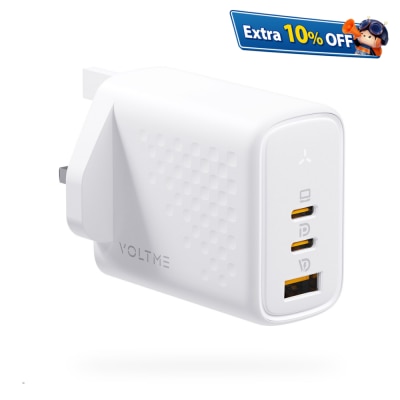 Voltme Revo 65 - PD65W (USB-C x2+USB-A) 三端口快速充电器