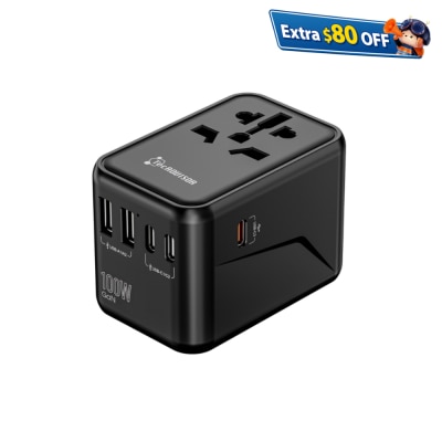 TecADVISOR 100W GaN 高效能5 USB 旅行转换插头