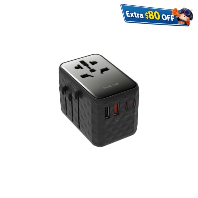 inno3C i-FT65 GaN 65W 4-Ports AC Socket Universal Travel Adaptor (Black)
