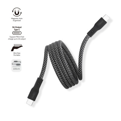 inno3C 創品 inno3C i-2C15 60W 磁吸收納 Type-C to Type-C 線 1米