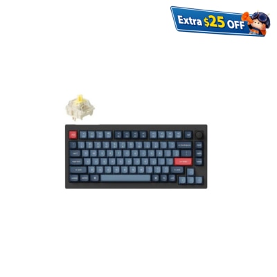 Keychron V1 Max 完全组装旋钮定制机械键盘 - Gateron Jupiter 香蕉轴