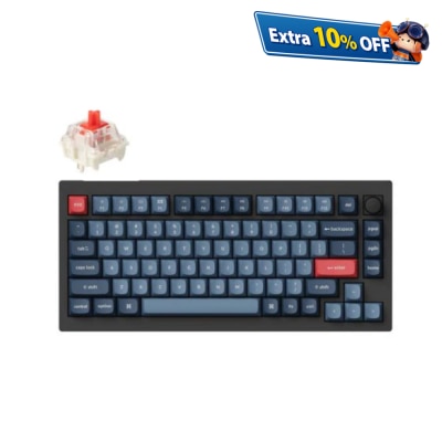 Keychron V1 Max 完全组装旋钮定制机械键盘 - Gateron Jupiter 紅軸