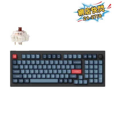 Keychron V5 Max 旋鈕版無線客製化機械式鍵盤 - Gateron Jupiter 茶軸