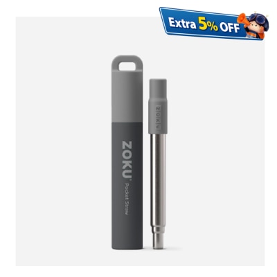 ZOKU 伸缩不锈钢饮管-双色灰