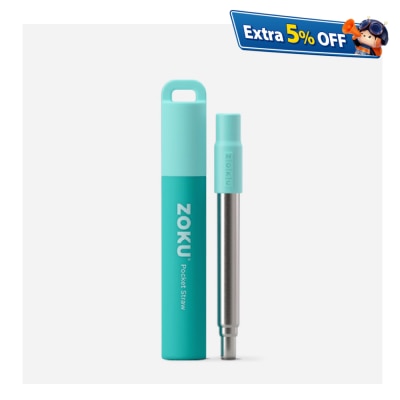 ZOKU 伸縮不鏽鋼飲管-雙色湖水綠