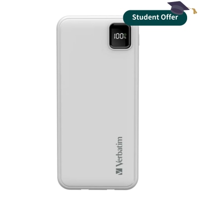 VERBATIM 10000mAh PD 3.0 和 QC 3.0 流動充電池連嵌入式充電線 移動電源
