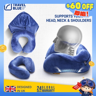 Travel Blue - Ergonomic Hooded Pillow TB216