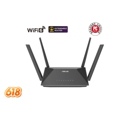 ASUS 華碩 RT-AX52 (AX1800) Dual Band WiFi 6 可擴充路由器