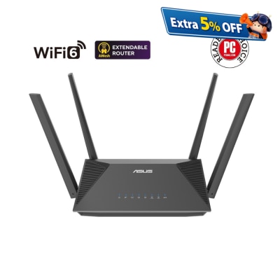 ASUS RT-AX52 (AX1800) Dual Band WiFi 6 Extendable Router