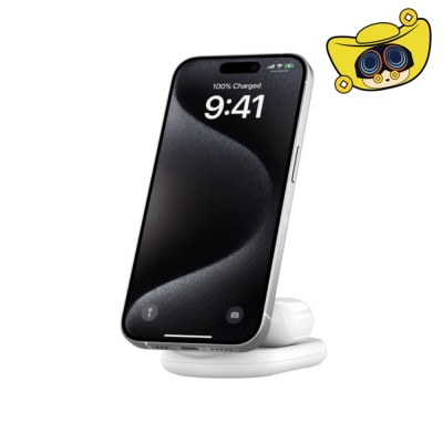 BELKIN 貝爾金 BoostCharge 2 合 1 Qi2 磁力可摺疊無線充電器 15W