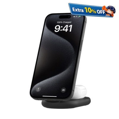 BELKIN BoostCharge 2-in-1 Magnetic Foldable Wireless Charger with Qi2 15W