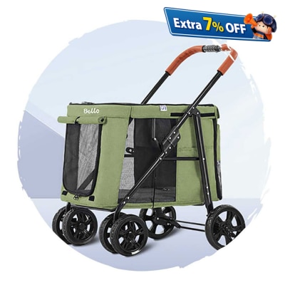 BELLO 时尚版可摺叠狗狗手推车(30kg承重)