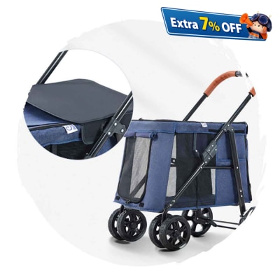 BELLO 时尚版可摺叠狗狗手推车(30kg承重)