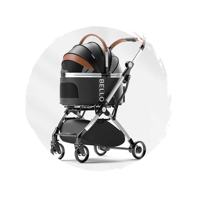 BELLO Aluminum Cart Basket Split Type Shock Absorbing Folding Pet Trolley (Load Weight: 15kg)