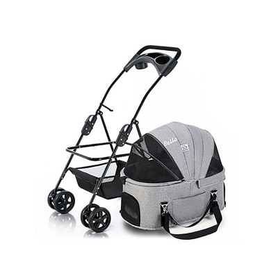 BELLO 車籃分拆款 四輪萬向可摺狗狗手推車 加大版 (寵物承重:17kg)