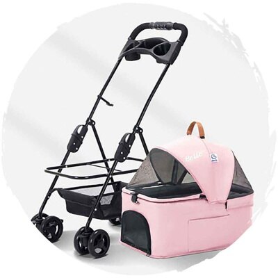 BELLO Car Basket Split Four-Wheel Universal Foldable Dog Trolley