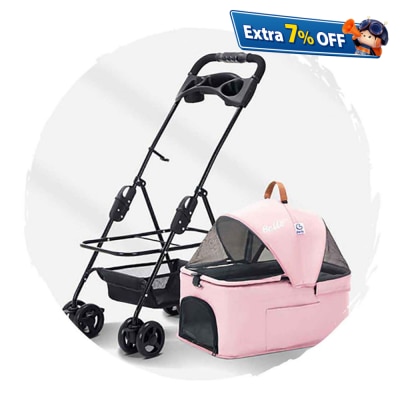 BELLO 車籃分拆款 四輪萬向可摺狗狗手推車