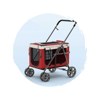 BELLO Car Basket Detachable Four-Wheel Universal Collapsible Low Seat Pet Trolley (Load Weight: 20kg)