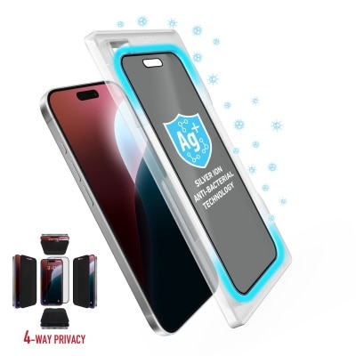 Torrii iPhone 16 Pro Max 抗菌塗層全方位防窺玻璃保護貼