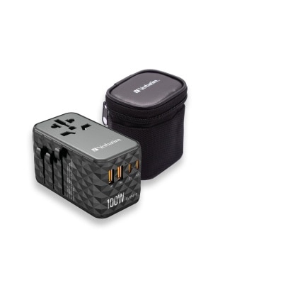 VERBATIM GaN III 100W Universal Travel Adapter
