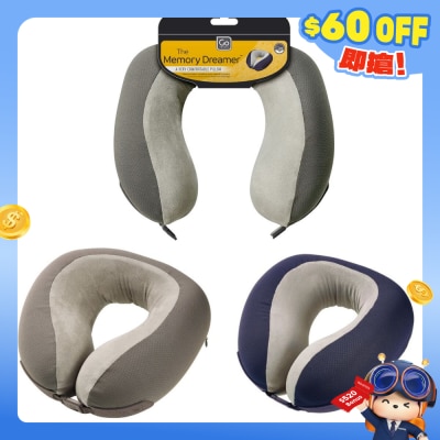 GO TRAVEL - Memory Dreamer Memory Foam Travel Neck Pillow (Random Color)