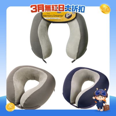 GO TRAVEL - Memory Dreamer Memory Foam Travel Neck Pillow (Random Color)