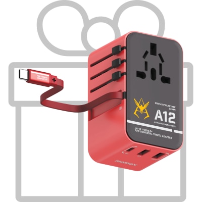 Momax 1-World+ 70W GaN 3-插口 內建 USB-C 充電線 + AC 旅行充電插座 - UA18 充電器