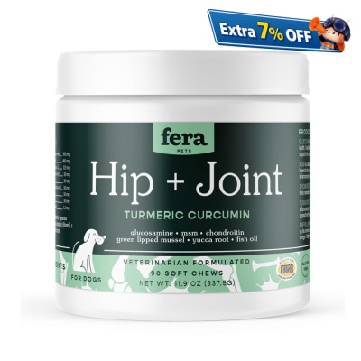FERA PETS Hip + Joint Dog Supplement Soft Chew 90s (Vet-Formulated ｜ Made in the US)