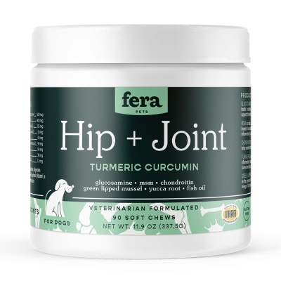 FERA PETS Hip + Joint Dog Supplement Soft Chew 90s (Vet-Formulated ｜ Made in the US)