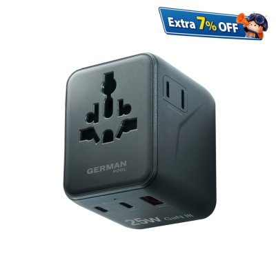 GERMAN POOL 25W MINI GaN III Universal Travel Adapter