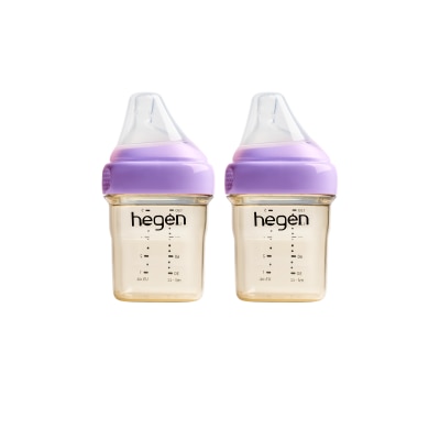 Hegen - PCTO™ PPSU多功能寬口奶瓶 150ml / 5oz (2支裝) 紫色