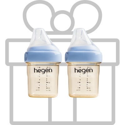 Hegen - PCTO™ PPSU多功能寬口奶瓶 150ml / 5oz (2支裝) 藍色