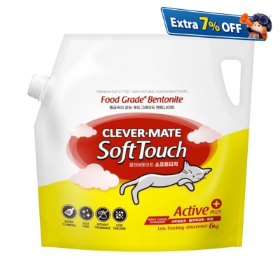 CLEVER-MATE Soft Touch Active Plus 粗粒矿物猫砂 6kg(原箱3包优惠)