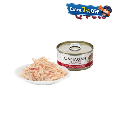 Canagan 鸡肉牛肉主食猫罐头75g