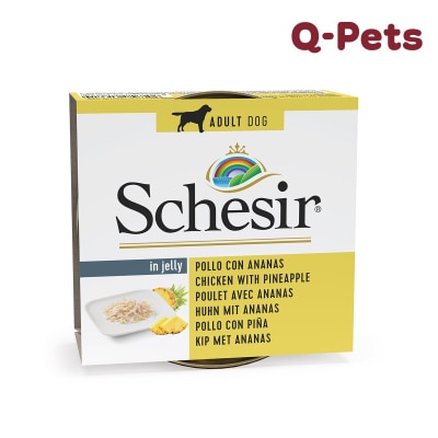 Schesir 全天然雞肉絲菠蘿及飯狗罐頭 150G