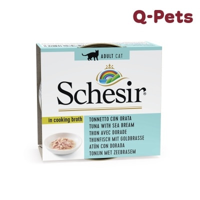 Schesir 521吞拿魚鯛魚魚湯煮貓罐頭70g