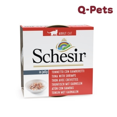 Schesir 全天然吞拿魚鮮蝦飯貓罐頭85g