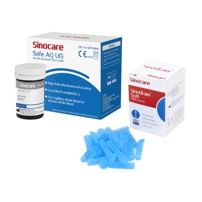 Sinocare BG 50 Safe AQ UG 血糖試紙 50張 + 50採血針