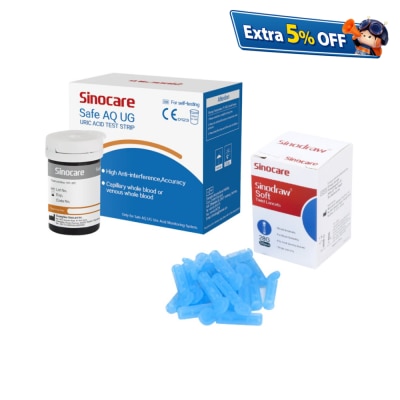 Sinocare Safe AQ UG Uric Acid test strips 50's+lancet 50's