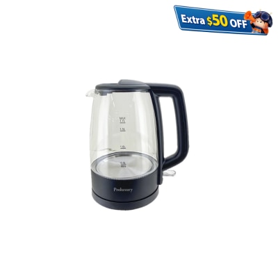 Proluxury PKT908017 Glass Electric Kettle 1.7L (UK Strix Controller)