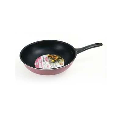 Four 28cm Pink Deep Wok Pan (IH)