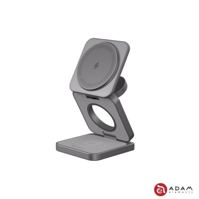 ADAM elements Mag 3 Pro Qi2 15W Foldable 3-in-1 Travel Magnetic Wireless Charging Stand